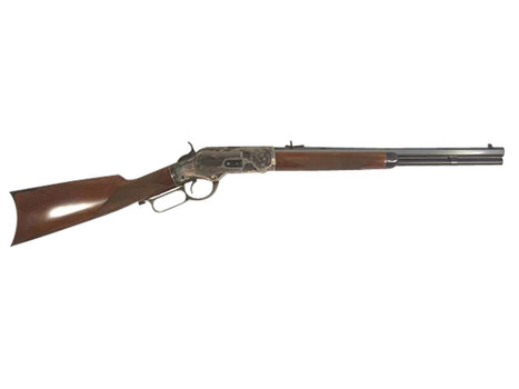 Cimarron CA2011G35 1873 Saddle Full Size 45 Colt (Long Colt) 10+1 18" Blued Octagon Barrel, Color Case Hardened Stainless Steel Receiver, Walnut Checkered Stock, Right Hand