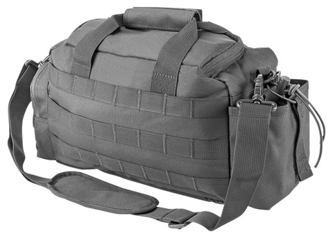 NcStar CVSRB2985U VISM Small Range Bag Side Pockets PALs Webbing Carry HandlesAdjustable Shoulder Strap 12L x 5W x 7H Interior Dimensions Urban Gray UPC: 848754006691