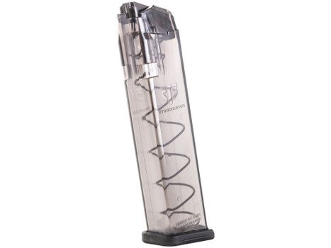 ETS Group SMKGLK922 Pistol Mags Competition Legal 22rd Extended 9mm Luger Compatible w/ Glock 17 Smoke Polymer