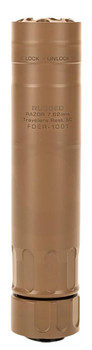 Rugged Suppressors RZRFDE762 Razor762  30 Cal 7.62mm Rate Up To 300 RUM 6.40 L FDE Cerakote Stainless Steel 5824 tpi R3 Flash Hider Included UPC: 859383006792
