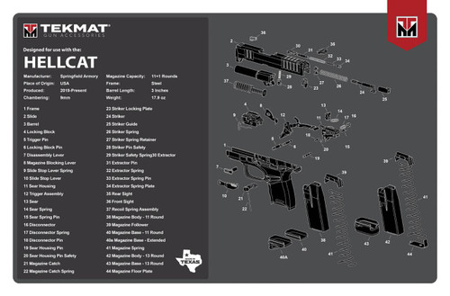 TEKMAT PISTOL MAT SPRNGFLD HELLCAT UPC: 888151029411