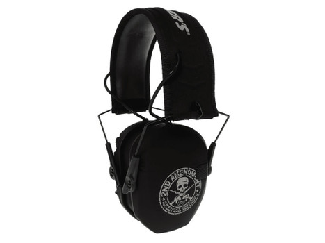 Walker's GWPRSEMFS2A Razor Slim Electronic Freedom Muff 23 dB Over the Head Black w/Distressed 2nd Amendment Polymer