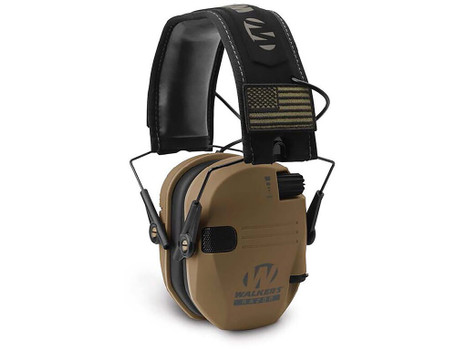 Walker's GWPRSEMPATBB Razor Patriot Polymer 23 dB Over the Head Battle Brown/Black Adult