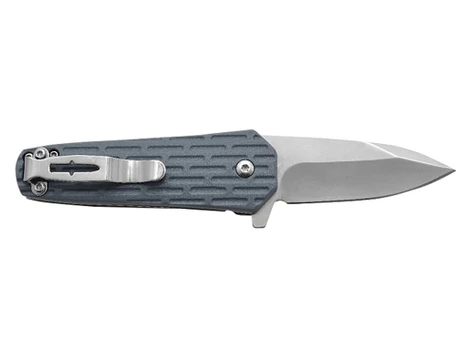 Camillus 19399 Wedge 2.25" Folding Spear Point Plain Silver Carbonitride Titanium 420 Stainless Steel Blade, Blue Textured GFN Handle