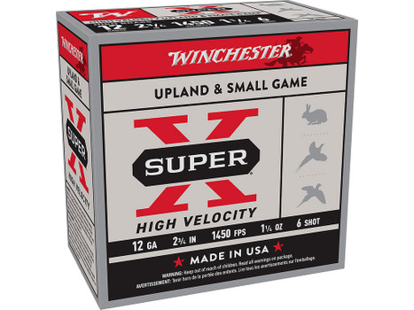 Winchester Ammo X12HV6 Super X High Velocity 12Gauge 2.75" 1 1/4oz 6Shot 25 Per Box/10 Case