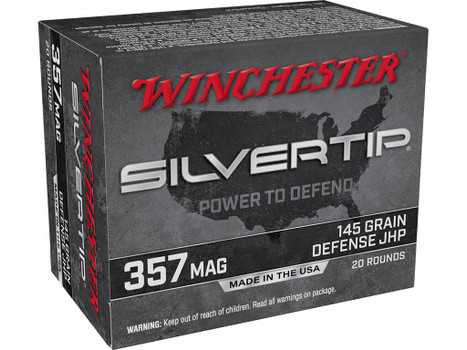 Winchester Ammo W357ST Silvertip 357Mag 145gr Silvertip Jacket Hollow Point 20 Per Box/10 Case