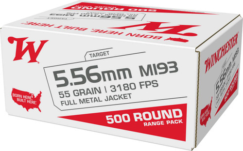 Winchester Ammo WM193500  M193 5.56mm 55 gr Full Metal Jacket 500 Per Box/ 2 Case UPC: 020892228320