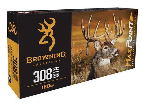 Browning Ammo B192103082 Max Point 308Win 168gr 20 Per Box/10 Case
