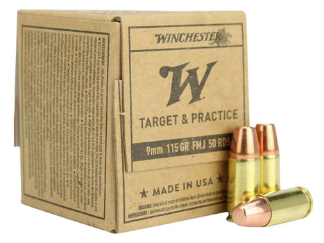 Winchester Ammo SG9W50 USA 9mmLuger 115gr Full Metal Jacket 50 Per Box/20 Case