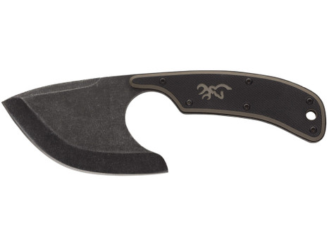 Browning 3220323B Cutoff Boxed 2.50" Fixed Skinner Plain Black Black Oxide Stonewashed 9Cr14MoV SS Blade, Black/Tan G10 Handle