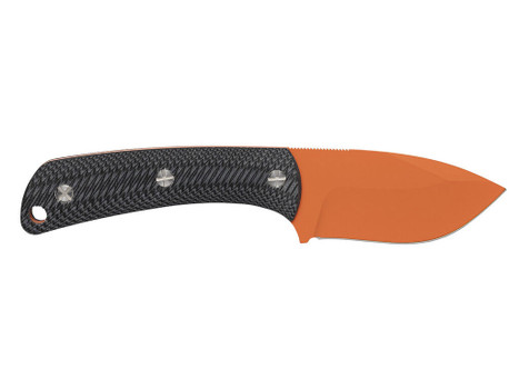 Browning 3220499B Back Country Small 2.75" Fixed Deep Belly Skinner Plain Blaze Orange Ceramic D2 Steel Blade, Black G10 Handle