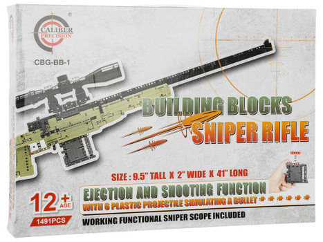 Caliber Gourmet CGBBB1 Sniper Building Blocks Black/Green Plastic 41" Long 1491 Pieces