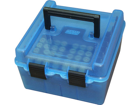 MTM Case-Gard R100MAG24 Deluxe Ammo Box Blue Polypropylene 100rd