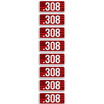 CASE OF 12 AMMO CALIBER LABELS - 308 UPC: 026057323084