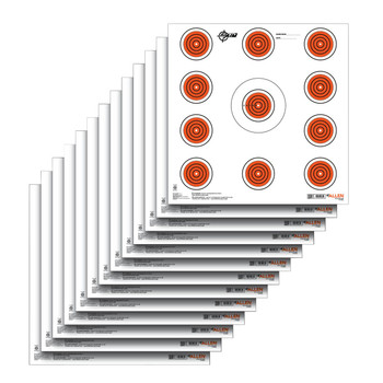 EZ-Aim 15245 Paper Targets Indoor SPOT Paper Hanging 12" x 12" Orange/White 13 Per Pkg UPC: 026509046622