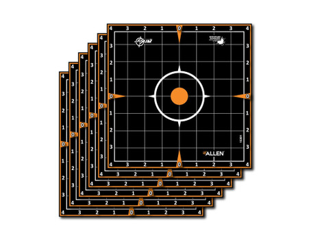 EZ-Aim 15301 Splash Reactive Self-Adhesive Paper Black/Orange 8" Sight-In Grid 6 Pack
