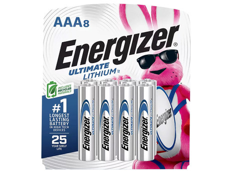 Energizer L92SBP8H3 AAA Ultimate Lithium Silver 1.5V Lithium, Qty (8) Single Pack