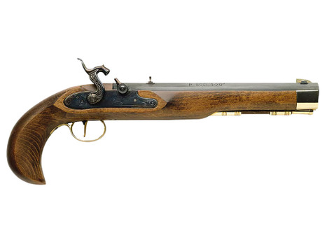 Traditions P1060 Kentucky Pistol Single Shot 50 Cal Percussion 10" Color Case Hardened Frame Blued Barrel Walnut Grip