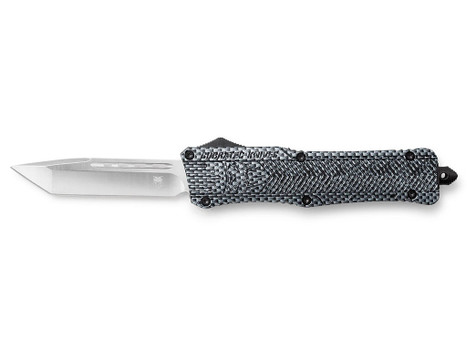 CobraTec Knives LCFCTK1LTNS CTK-1 Large 3.75" OTF Tanto Plain D2 Steel Blade/Carbon Fiber Aluminum Handle Features Glass Breaker Includes Pocket Clip
