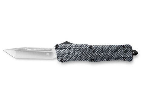 CobraTec Knives LCFCTK1LTNS CTK-1 Large 3.75" OTF Tanto Plain D2 Steel Blade/Carbon Fiber Aluminum Handle Features Glass Breaker Includes Pocket Clip