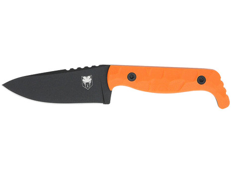 CobraTec Knives CTKPORG KingPin EDC 4" Fixed Drop Point Plain Black Powder Coated D2 Steel Blade, 4" Blaze Orange Textured G10 Scales Handle