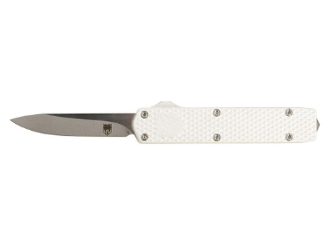 CobraTec Knives MNSILMGEN2DNS Mini Mamba Gen II 2.25" OTF Plain Stonewashed D2 Steel Blade, 3.38" Silver Textured Anodized Aluminum Handle, Features Glass Breaker, Includes Pocket Clip