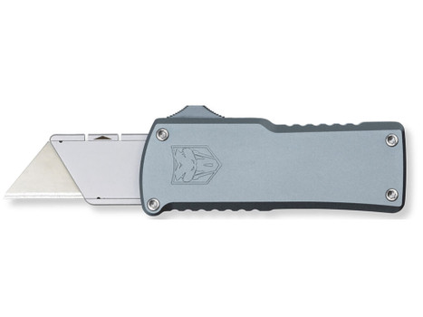 CobraTec Knives Utility OTF 3.38" Gray Aluminum Handle