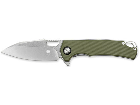 CobraTec Knives CTCLNHRBLK Wolverine 3.12" OTF Drop Point Plain Satin TiCN D2 Steel Blade, 4.25" Green Textured G10 Handle