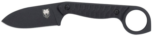 CobraTec Knives CTWLTBLK Wolfteeth  EDC 2.75" Folding Drop Point Plain Black 14C28N Steel Blade, 4.25" Black Textured G10 Scales Handle UPC: 099654046380