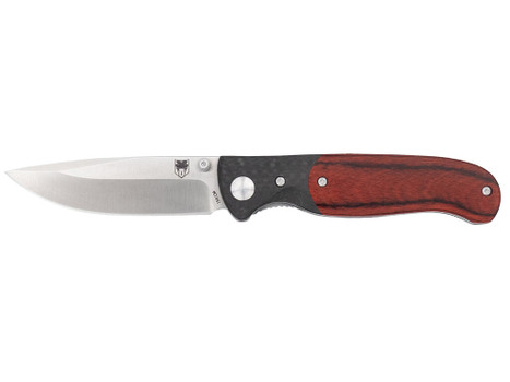 CobraTec Knives CTBRN Baron EDC 3.25" Folding Drop Point Plain Satin 154CM SS Blade, 4.25" Carbon Fiber/Pakkawood Handle