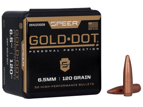 Speer 264120GDB Gold Dot 264Cal 120gr Bonded Soft Point 50 Per Box/20 Case