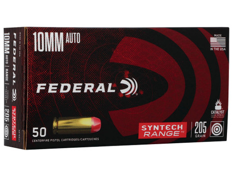 Federal AE10SJ1 Syntech Range 10mmAuto 205gr Total Syntech Jacket Flat Nose 50 Per Box/10 Case