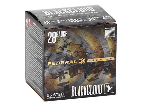 Federal PWBX2854 Black Cloud FS 28Gauge 3" 3/4oz 4Shot 25 Per Box/10 Case