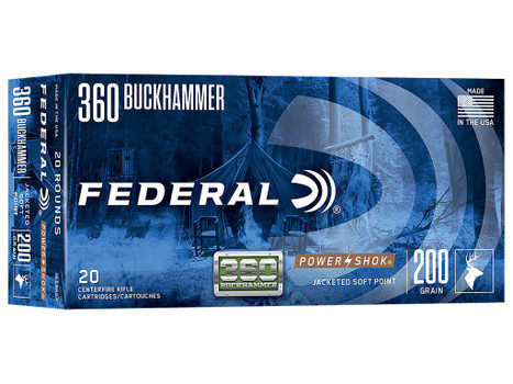 Federal 360BHBS Power-Shok Buckhammer 360Buckhammer 200gr Jacketed Soft Point 20 Per Box/10 Case