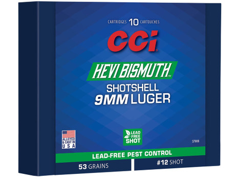 CCI 3790B Pest Control HEVI-Bismuth 9mmLuger 53gr 10 Per Box/20 Case