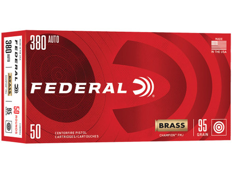Federal C38095A Champion 380ACP 95gr Full Metal Jacket 50 Per Box/20 Case