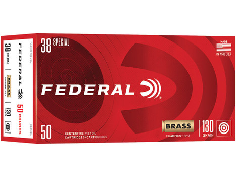 Federal C38130A Champion 38Special 130gr Full Metal Jacket 50 Per Box/20 Case