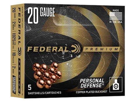 Federal PD2042B Premium 20Gauge 2.75" 2BuckShot 5 Per Box/10 Case