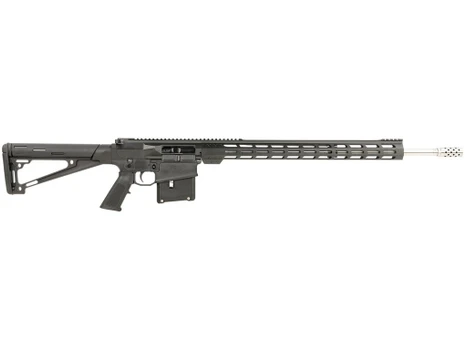 Great Lakes Firearms GL10LA7REMSSBLK AR-10 7mm Rem Mag 5+1 24", Black, 20" M-Lok Handguard Fixed Hogue OverMolded Stock, A2 Grip, Muzzle Brake