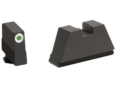 AmeriGlo GL491 Optic Compatible Sight Set for Glock 3XL Tall Green Tritium White Outline Front Sight-Black Rear Sight