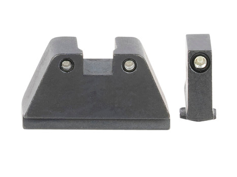 AmeriGlo GL814 Optic Compatible Sight Set for Glock 2XL Tall Green Tritium Black Outline Front Sight-Green Tritium Black Outline Rear Sight