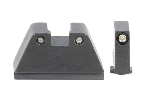 AmeriGlo GL814 Optic Compatible Sight Set for Glock 2XL Tall Green Tritium Black Outline Front Sight-Green Tritium Black Outline Rear Sight