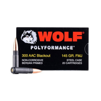 300 AAC BLACKOUT 145GR FULL METAL JACKET BIMETAL 20/BOX UPC: 645611308673