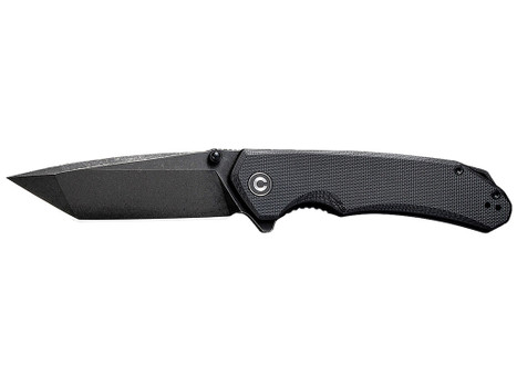 Civivi Knives C2023C Brazen 3.46" Folding Tanto Black Stonewashed D2 Steel Blade, Black Textured G10 Handle