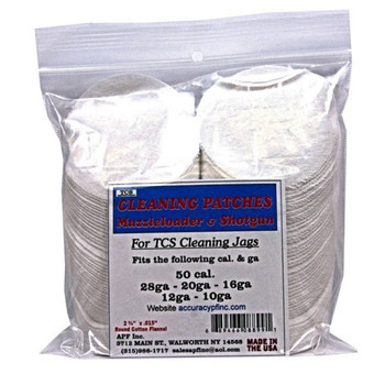 TCS CLEANING PATCHES 50 CALIBER MUZZLELOADER-12 GAUGE UPC: 689466088991