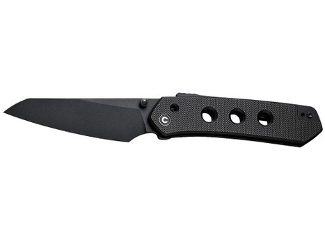 Civivi Knives C22036-1 Vision FG 3.54" Folding Tanto Plain Black Nitro-V Steel Blade, Black Textured G10 Handle
