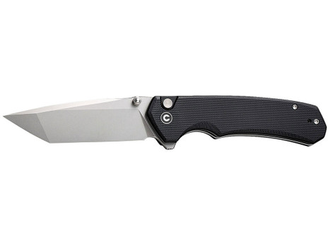 Civivi Knives C19059C-1 Brazen 3.46" Folding Tanto Plain Stonewashed D2 Steel Bladen Black Textured G10 Handle