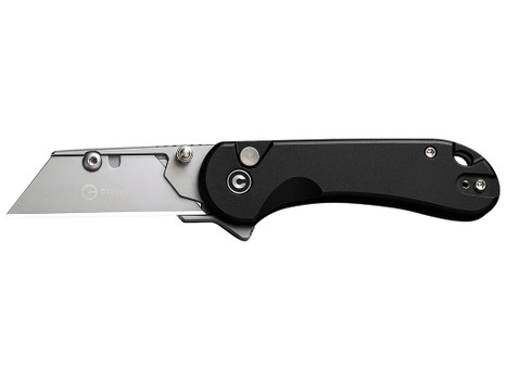 Civivi Knives C23039B-1 Elementum Utility All Purpose Utility Plain 6Cr13 Stainless Steel Blade, Black Aluminum Handle, 3 Blades & Pouch
