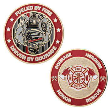 Firefighter's Thin Red Line Challenge Coin UPC: 704438958789