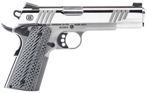 Bersa B19117050PMBG B1911  45 ACP 8+1 5" Stainless Steel Barrel, Polished Stainless Steel Slide, Stainless Steel Frame w/Beavertail UPC: 704674119586